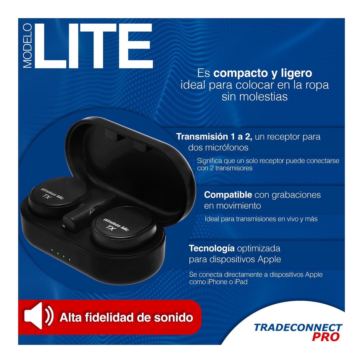 Microfonos Inalambricos Profesionales Modelo LITE - Tradeconnect PRO